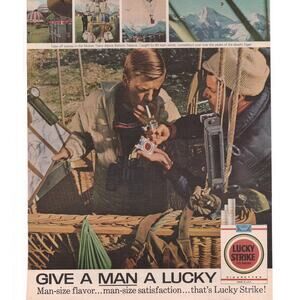 Lucky Strike Cigarette / Rover 2000 Advertisement 1960s Vintage Tobacciana